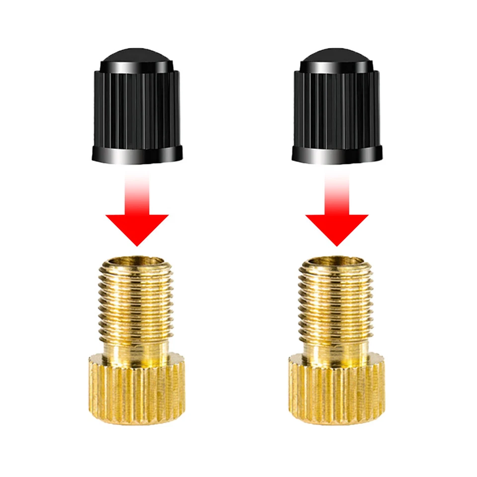 2 Fahrrad Ventil Adapter Ventiladapter DV Dunlop mit 2 Ventilkappen inklusive - Bild 1 von 1