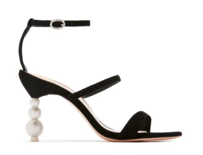 Sandália Sophia Webster Rosalind Pearl Mid em camurça preta tamanho 38.5 - Imagem 1 de 4