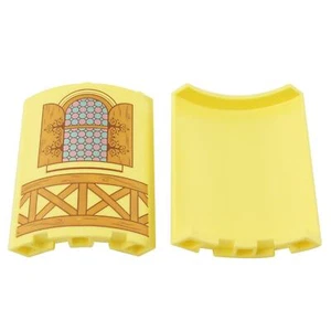 2 NEW LEGO Cylinder Quarter 4 x 4 x 6, Window Pattern Bright Light Yellow - Picture 1 of 1