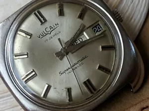 Vintage Vulcain Superautomatic Day-Date Watch w/Felsa 4009,Runs FOR PARTS/REPAIR - Picture 1 of 12