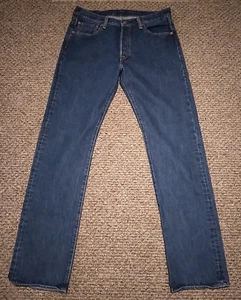 Levis 501 XX Jeans Men Size 34x36 Straight Leg Dark Wash 100% Cotton Mid Rise. - Picture 1 of 11