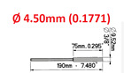 SERDI Style Carbide Valve Guide Pilot Pilots Top 9.52 mm (.375) Length 190mm