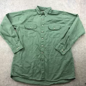 Mossy Oak Companions Shirt Mens 2XL Green Solid Button Hunting Pocket - Picture 1 of 10