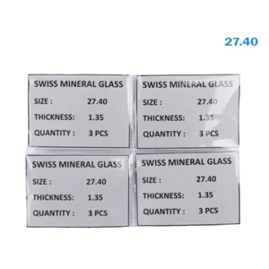 12 Stück Uhrenglas Kristall Swiss Made Größe 27,40 mm Dicke ist 1,35 mm - Bild 1 von 2
