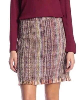 Falda C Malandrino 6 Academia Tweed Flecos Forrada Dinero Antiguo Borgoña Preppy Foto 1 de 4