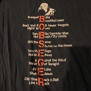 Vintage Bob Seger Song List Shirt 90er XL schwarz Sonnenfleck Baby Nacht Moves & mehr - Bild 1 von 4