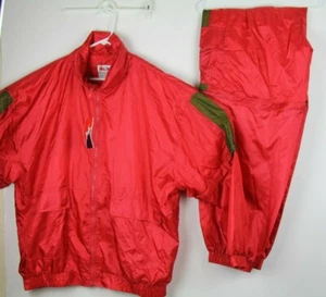 Vintage Ast Sports Wear Sz XXXL Unisex 2 Piece Windbreaker Jacket Pants Red 3XL - Picture 1 of 12