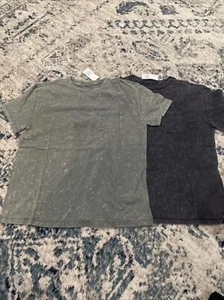 Gap Teen Lot Of 2 NWT Pocket Tees Medium Green And Charcoal Weathered Look - Picture 1 of 6