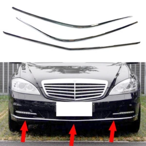 3x For Benz S Class S300 S320 S350 S500 2009-13 Front Bumper Silver Strip Frame - Picture 1 of 1