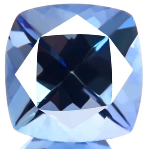 NATURAL TANZANITE 1.46ct FLAWLESS BEST BLUE GREEN SPARKLING PERFECT CUSHION GEM - Picture 1 of 7