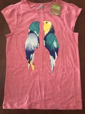 Crazy 8 by Gymboree Pink Parrot Lovebird Short Sleeve Shirt * Lg 10-12 *NWT - Image 1 of 3
