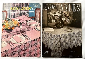 40s 50s Crochet for Tables Settings Patterns Books Lacy Tablecloths Doilies Mats - Picture 1 of 23