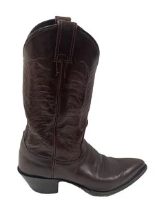 VTG Justin Cowboy Boots Burgundy Oxblood Marsala High SZ 8 Style J60069 - Picture 1 of 9