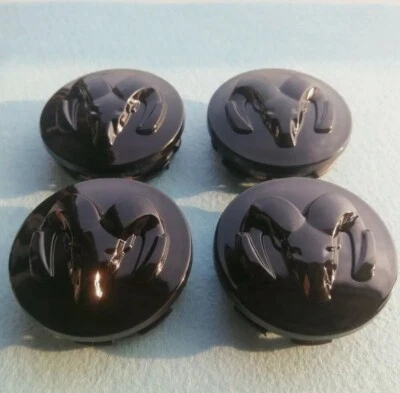 Set of 4 Ram1500 Gloss Black Wheel Hub Center Caps Covers 63mm 2013-2019 - Image 1 of 3