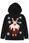Kids Girls Boys Sweat Shirt Tops Christmas Printed Hooded Jumpers Age 5-13 Years