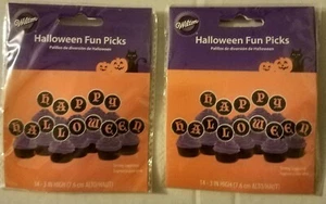 Wilton Happy Halloween Cupcake/Food Picks Fun Pix 2 Pk of 14 each (28 total) 3"H - Picture 1 of 1