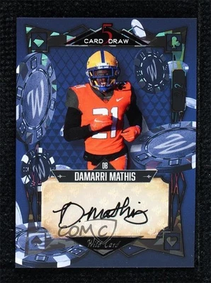 2022 Wild 5 Card Draw Crystal Holo Foil - Blue /2 Damarri Mathis Rookie Auto RC - Image 1 of 2