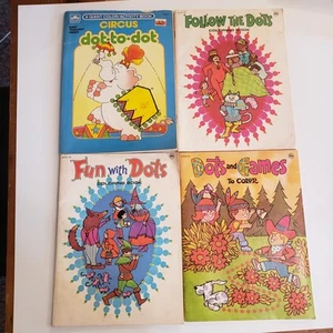 Whitman Vintage 4 Dot To Dot Book Lot Follow Circus Coloring Games Preschooler - Picture 1 of 15