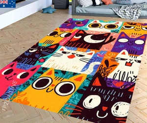 Floor Rug Rugs HIGH QUALITY Kids Bedroom Area Carpet Large Children's CAT Kitty - Picture 1 of 4