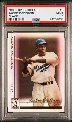 2010 TOPPS TRIBUTE BLACK #9 JACKIE ROBINSON 28/99 PSA 9 - Image 1 of 2