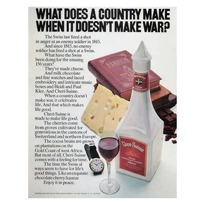 Cheri Suisse Swiss Chocolate Cherry Liqueur Vintage Magazine Print Ad 1974 - Picture 1 of 1