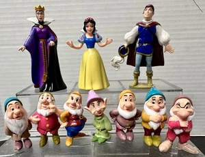 Vintage 1993 Mattel Snow White And The Seven Dwarfs Figures Lot Of 10 Complete - Picture 1 of 21