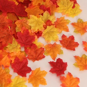 300 Piezas Hojas Falsas de Otoño 6 Colores Artificial Otoño Arce Decoración para Acción de Gracias - Imagen 1 de 12
