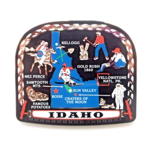 Imán de latón del estado de Idaho - Diente de sierra de Yellowstone Sun Valley Mts papas Kellogg - Imagen 1 de 2