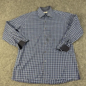 Ermenegildo Zegna Hemd Herren XL blau kariert kariert Button Down Langarm Kleid - Bild 1 von 10