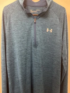 Under Armour Half Zip Tech Sweatshirt In Blue - Size Medium - Picture 1 of 2