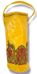 Vintage MCM Yellow Insulated Floral Cooler Padded 17" - Picture 1 of 5
