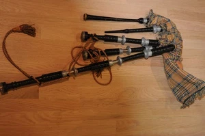 Vintage Scottish Great Highland Dudelsack Musikinstrument Holzbläser wie vorgefunden *** - Bild 1 von 17