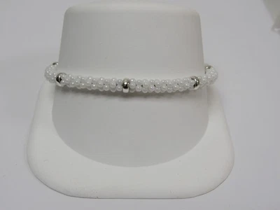 Designer LAGOS Sterling Silver 18K White Ceramic Caviar Rope Bracelet Foto 1 de 4
