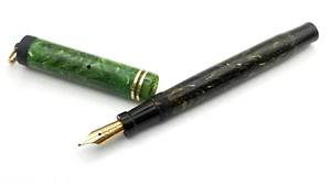 VINTAGE PARKER LADY DUOFOLD FOUNTAIN PEN IN JADE GREEN FIRM 14K MEDIUM NIB USA - Picture 1 of 12