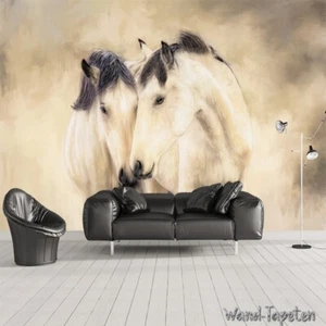 Fotomural no tejido papel pintado mural murales parejas de caballos pintados a mano 3410 - Imagen 1 de 5