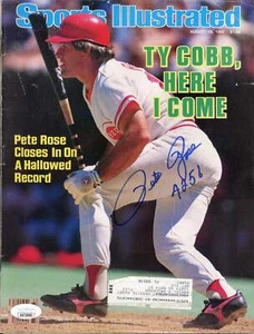 Pete Rose "4256" Autographed Sports Illustrated Magazine - August 19, 1985 (JSA) - Picture 1 of 2
