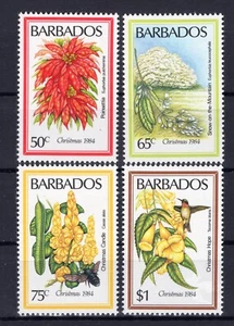 Barbados 1984 set completo di fiori natalizi pulito MNH OG - Foto 1 di 1