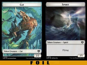 1x MTG - CAT \\ SPIRIT TOKEN #05/10 - FOIL - Commander Master - Picture 1 of 1