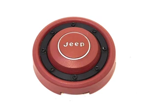 1984-1992 JEEP Cherokee ORANGE-RED Steering Wheel Center Pad horn button XJ - Picture 1 of 13