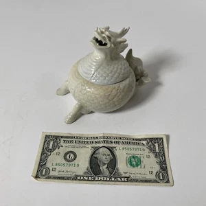Vintage Asian Horse Dragon Ceramic Statue Figurine Lidded Celadon Vessel - Picture 1 of 12