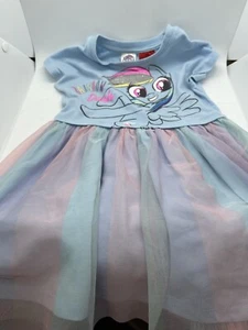 My little pony girls dress size 4 blue tuelle Super Cute Rainbow Dash - Picture 1 of 6