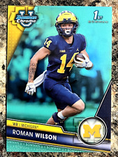 Roman Wilson 2023 Bowman University Chrome Aqua Refractor 017/299 Michigan