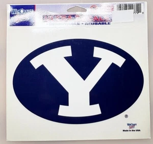 Brigham Young COUGARS Y LOGO 6" Clear Vinyl Decal Window Sticker BYU - Foto 1 di 1