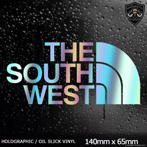 THE SOUTH WEST Sticker Oil Slick Foil Decal Vinyl Car Van Window Bumper T5 Surf - Picture 1 of 2