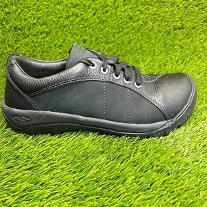 Keen Presidio Womens Size 8.5 Black Outdoor Leather Hiking Shoes Sneakers - Picture 1 of 10