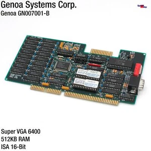 Genoa Gvga Gn007001 6400 16-Bit Isa Slot Carte Vidéo Graphique 512Kb Super Vga - Photo 1/4