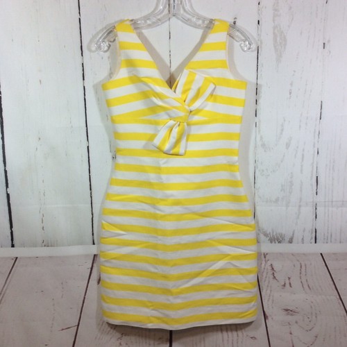 Abito argento Kate Spade donna 4 mini guaina fiocco a righe preppy