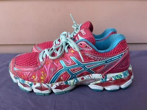 SELTEN EUC Asics Gel Nimbus 16 Damen US 7 pink 2014 NYC Marathon Laufschuhe D6 - Bild 1 von 10
