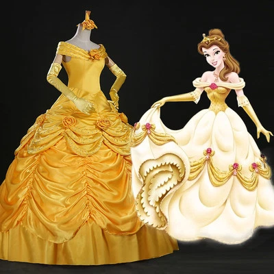 HANDGEFERTIGT Beauty and the Beast Belle Disney Cosplay Kostüm Abend-kleid lang long Ball v.2