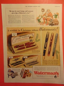 1941 PENNE INCHIOSTRO ACQUERELLO Natale pubblicità stampa d'epoca - Foto 1 di 1